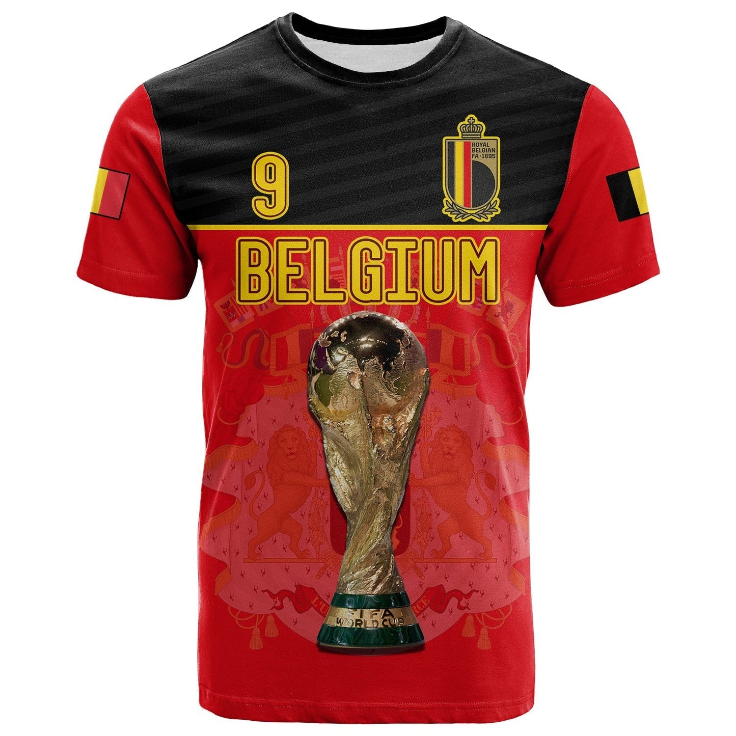 Custom Belgium T-Shirt Football 2022 De Rode Duivels Sporty Style Graphic Tee