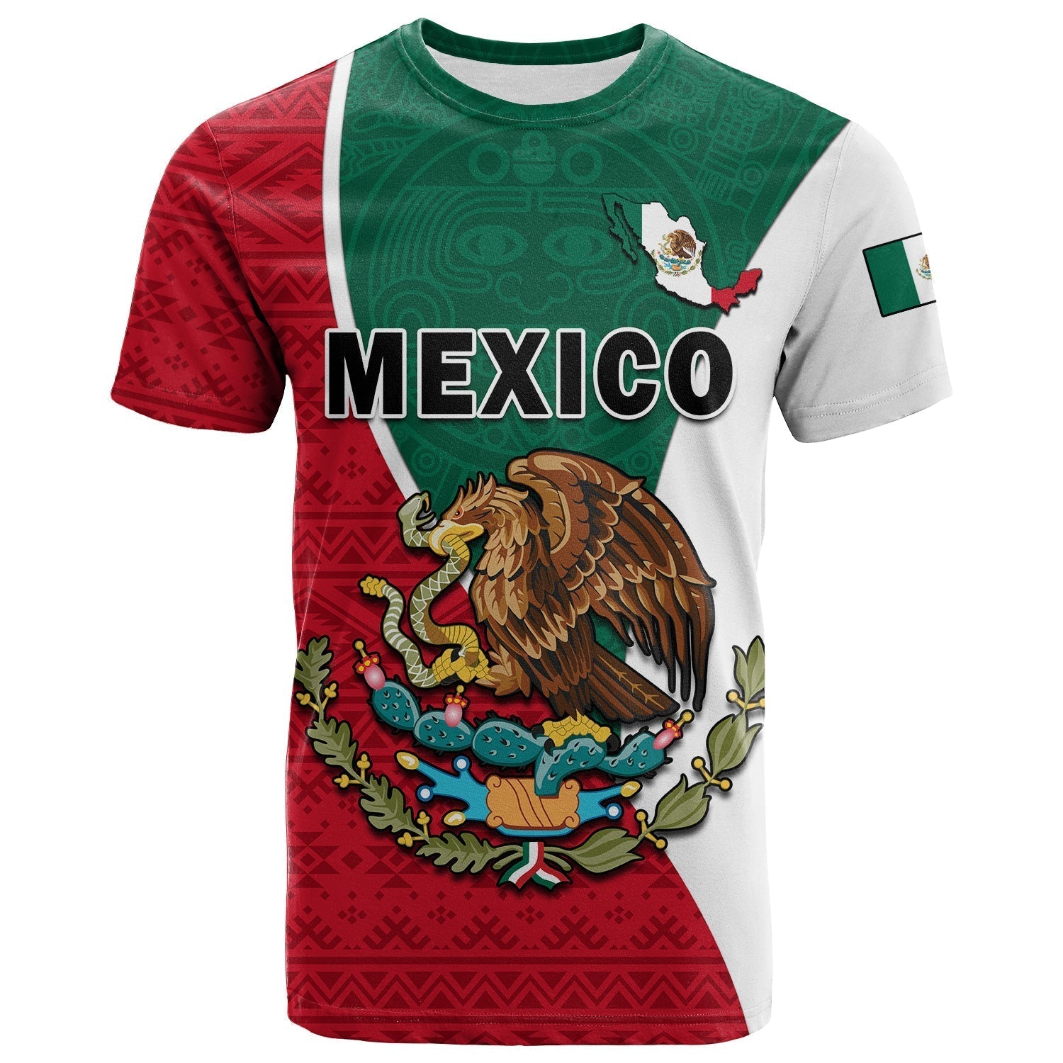 Mexico T-Shirt Mexican Aztec Pattern Graphic Tee