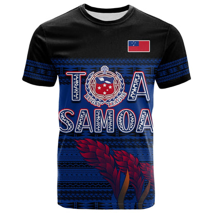 Toa Samoa Rugby T-Shirt Uso Aso Uma Go Champions Blue Graphic Tee