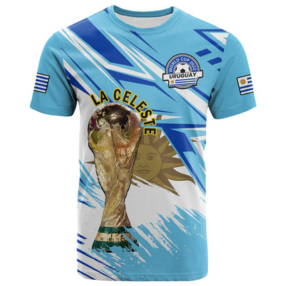 Custom Uruguay Football T-Shirt La Celeste WC 2022 Sporty Style Graphic Tee