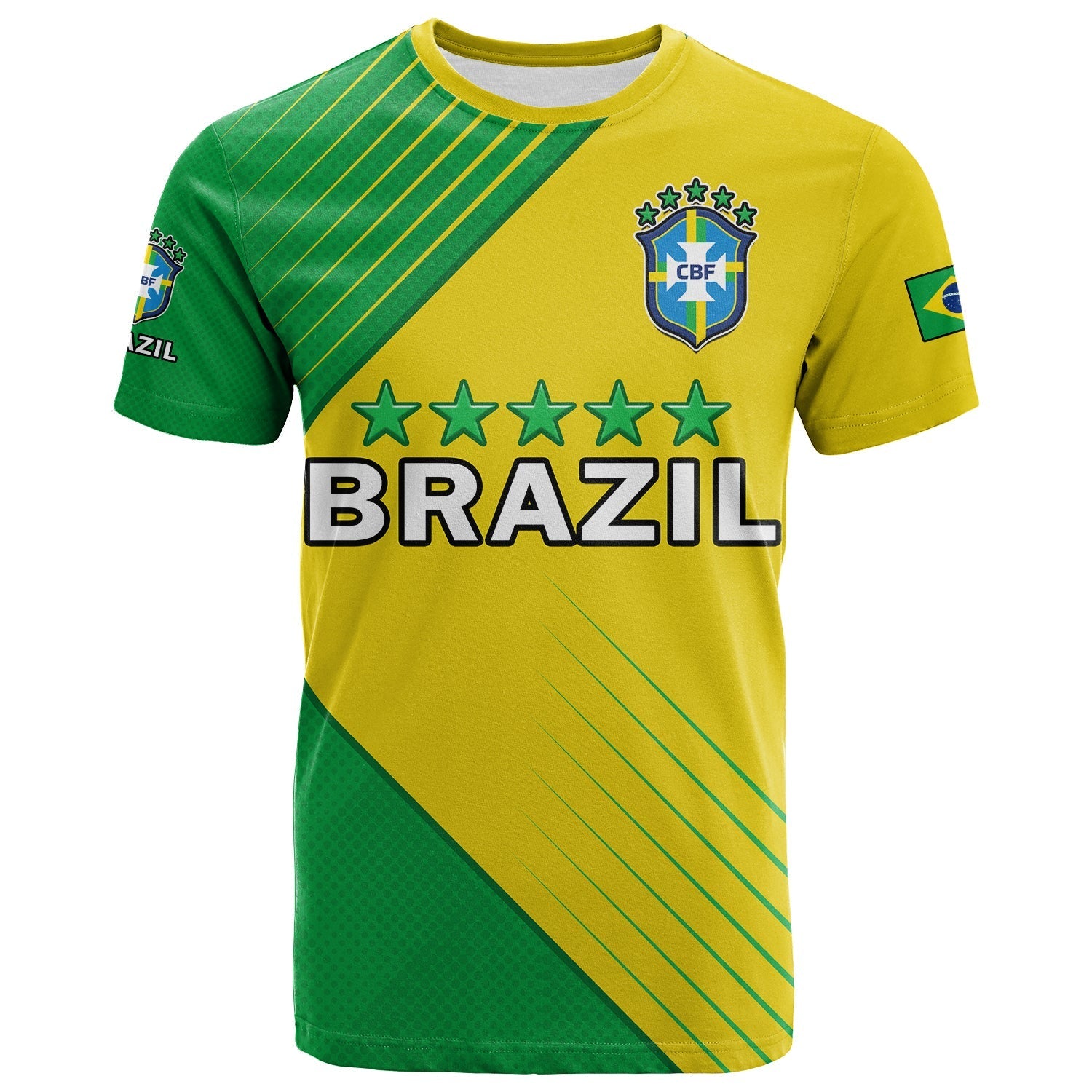 Custom Brazil Football T-Shirt Brasil Map Come On Canarinho Sporty Style Graphic Tee