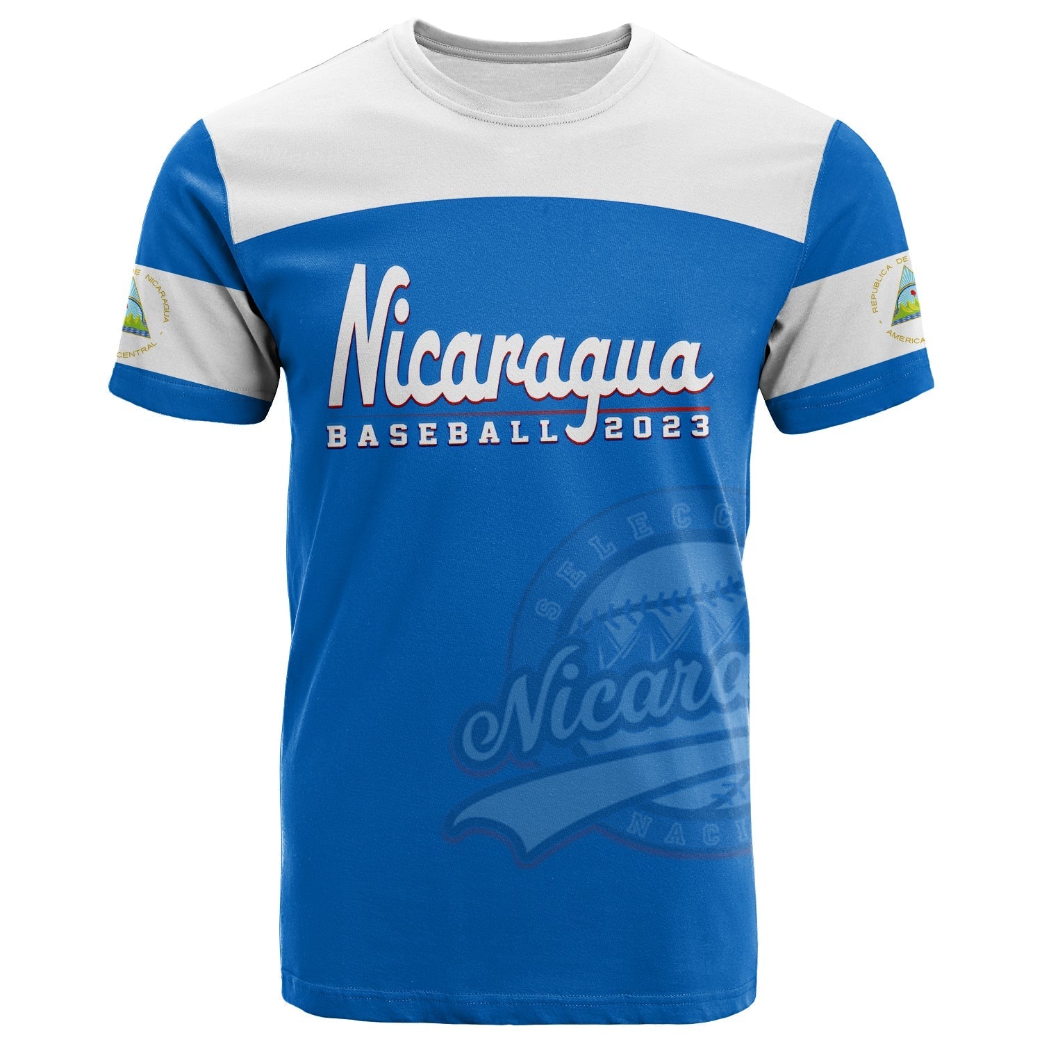 Custom Nicaragua T-Shirt Baseball Graphic Tee
