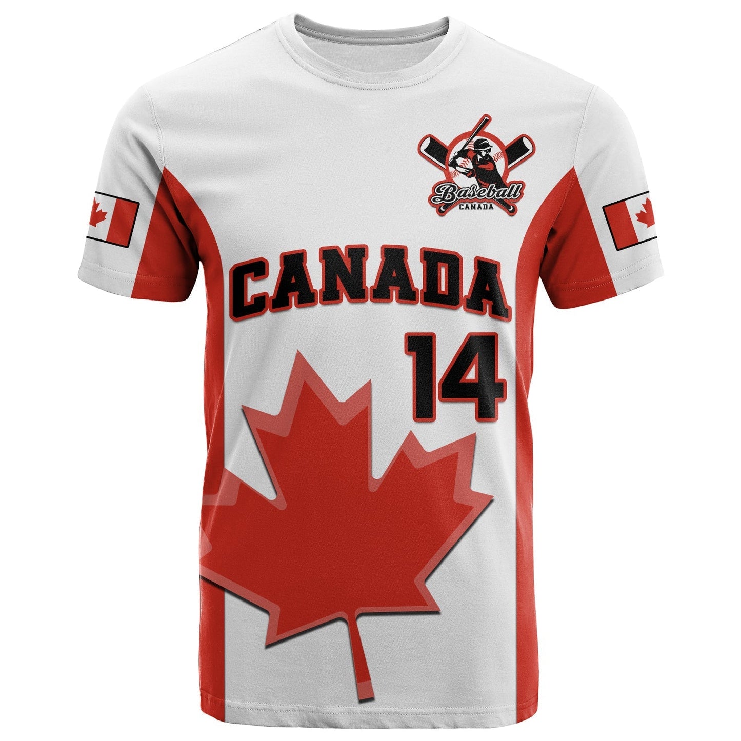 Custom Canada Baseball T-Shirt Canadian Maple Leaf Sporty Graphic Tee