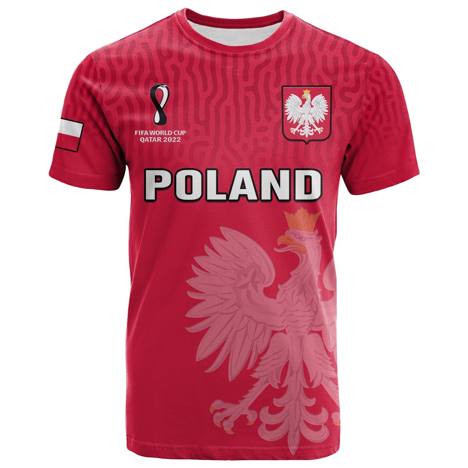 Custom Poland Football T-Shirt Polska World Cup 2022 Red Graphic Tee
