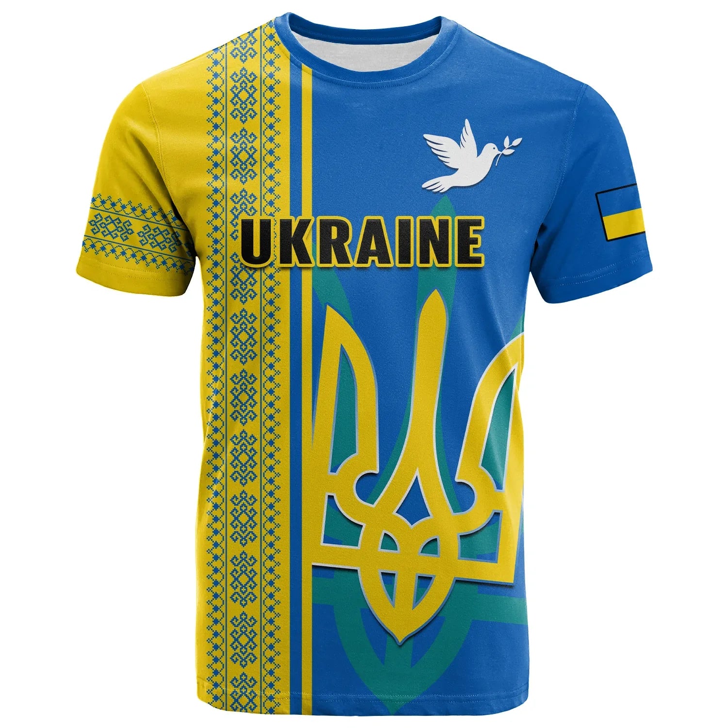 Ukraine Unity Day T-Shirt Folk Ukrainian Coat Of Arms Graphic Tee