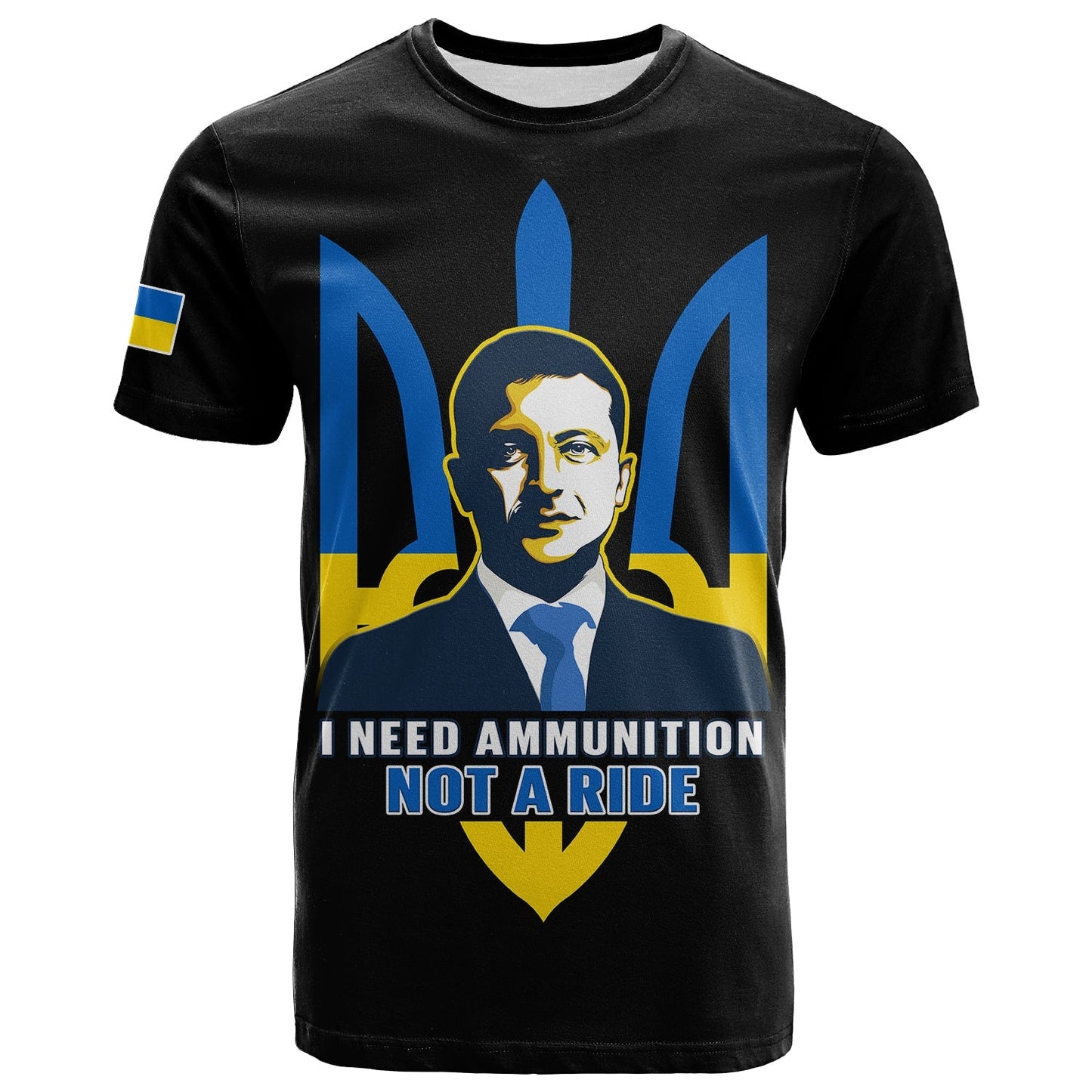 Ukraine T-Shirt Ukraine Gold Trident Slava Ukraini Black Graphic Tee