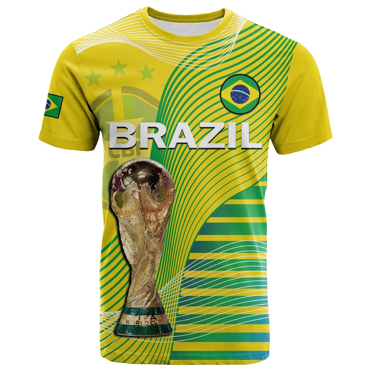 Custom Brazil Football T-Shirt Canarinha Champions WC 2022 Graphic Tee