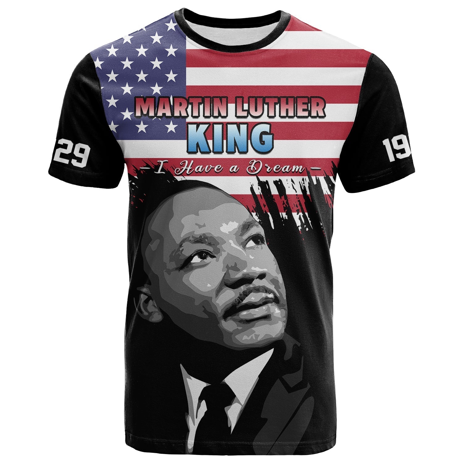 United States T-Shirt United States Happy MLK Day Flag Grunge Style Graphic Tee