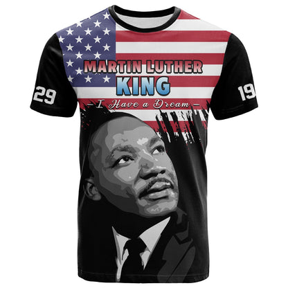 United States T-Shirt United States Happy MLK Day Flag Grunge Style Graphic Tee