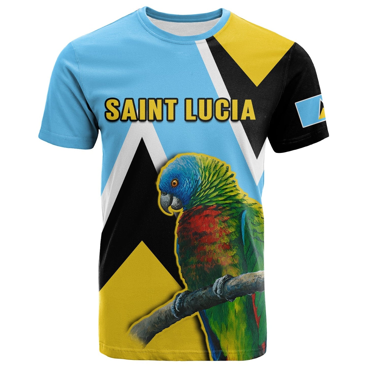 Saint Lucia T-Shirt Saint Lucian Parrot Simple Style Graphic Tee