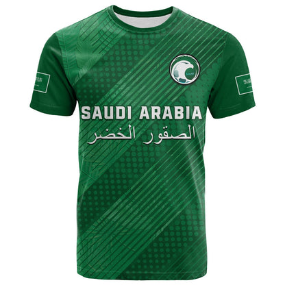 Custom Saudi Arabia Football T-Shirt Green Falcons World Cup 2022 Graphic Tee