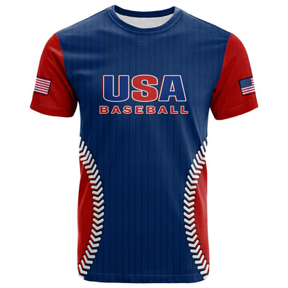 Custom United States T-Shirt USA Baseball Sporty Style Graphic Tee