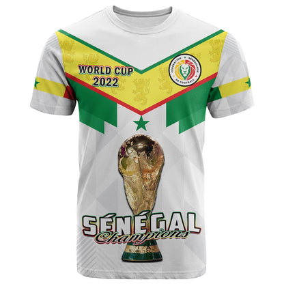 Custom Senegal Football T-Shirt Champions WC 2022 Graphic Tee