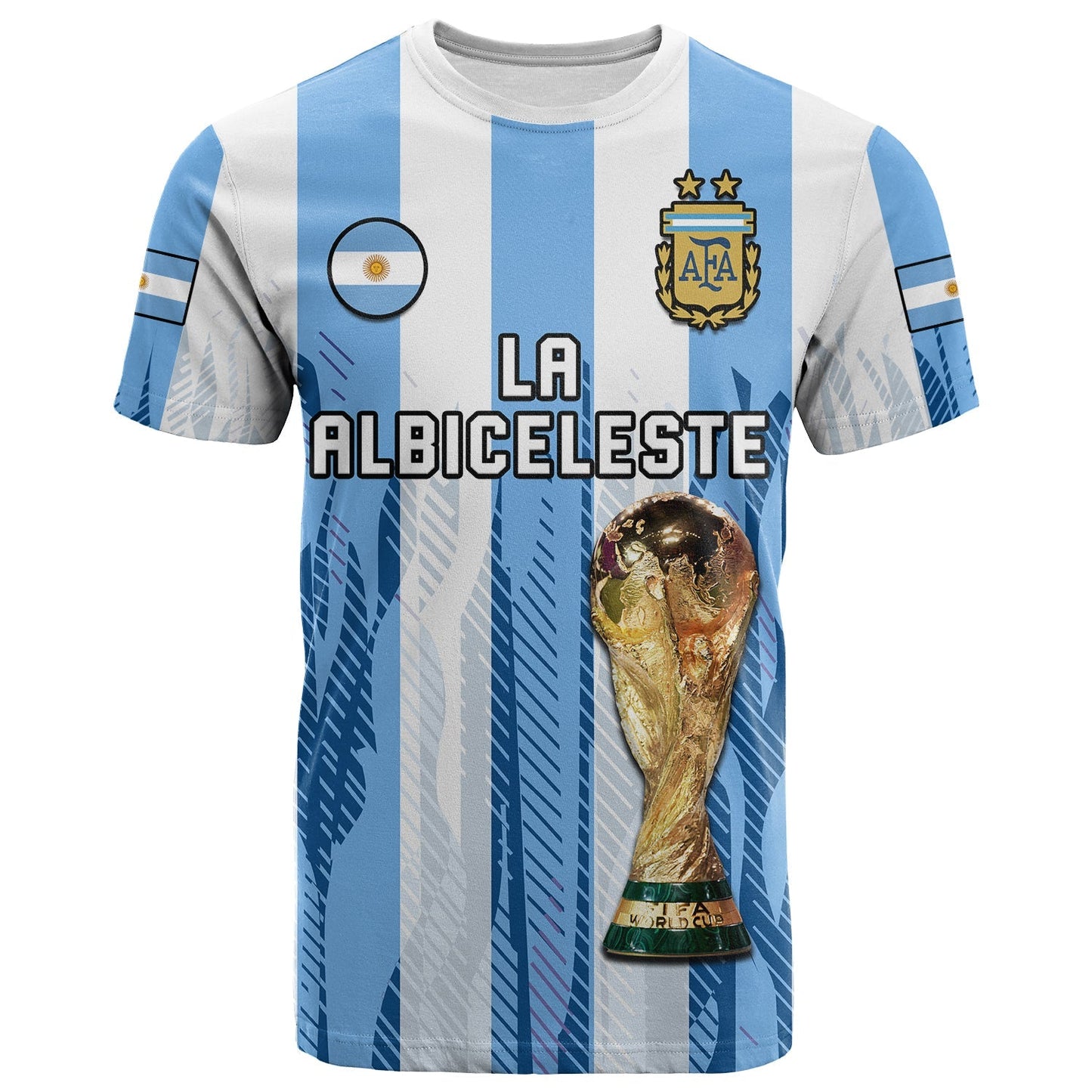 Argentina Football T-Shirt La Albiceleste Campeon Proud White 2022 Graphic Tee