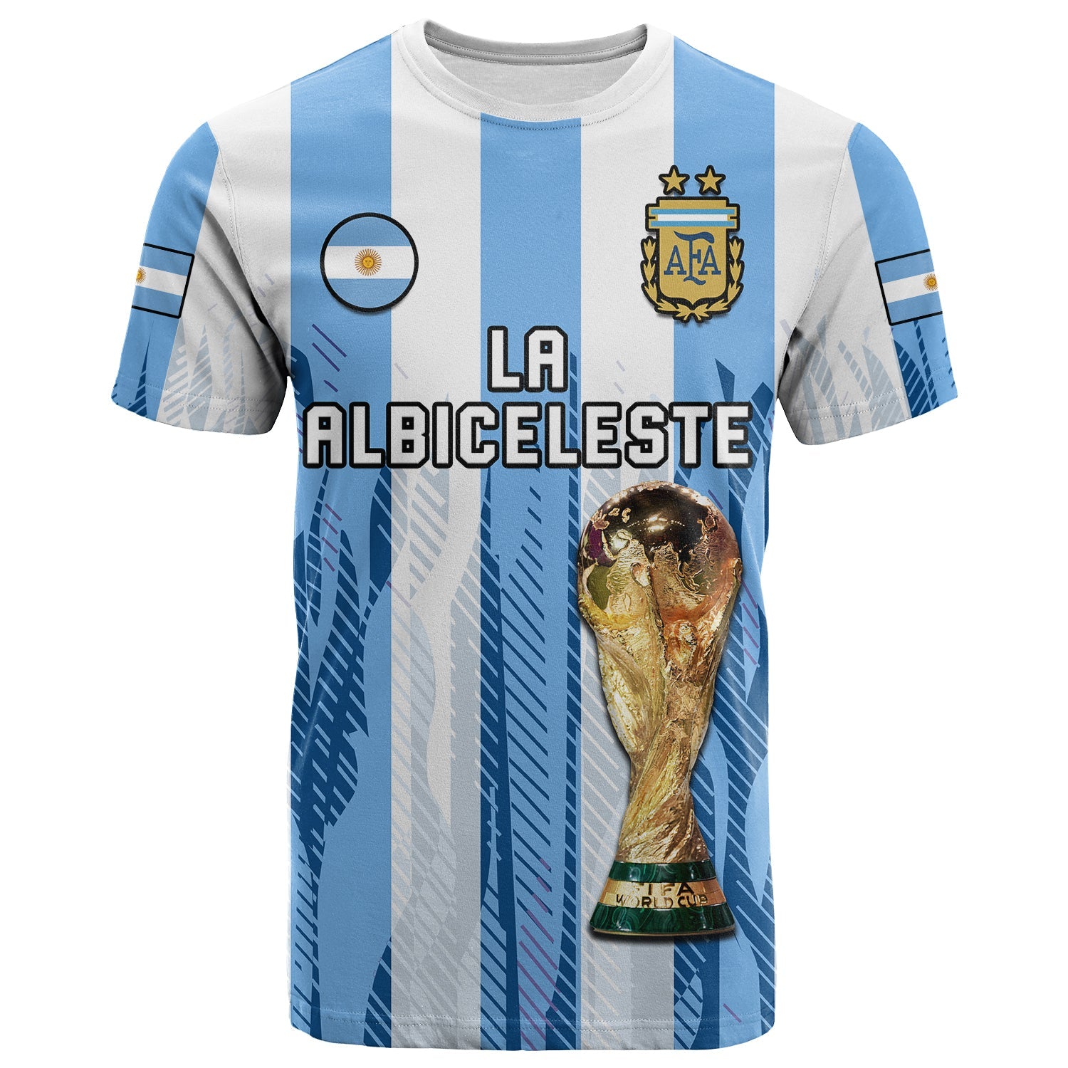 Argentina Football T-Shirt La Albiceleste Campeon Proud White 2022 Graphic Tee