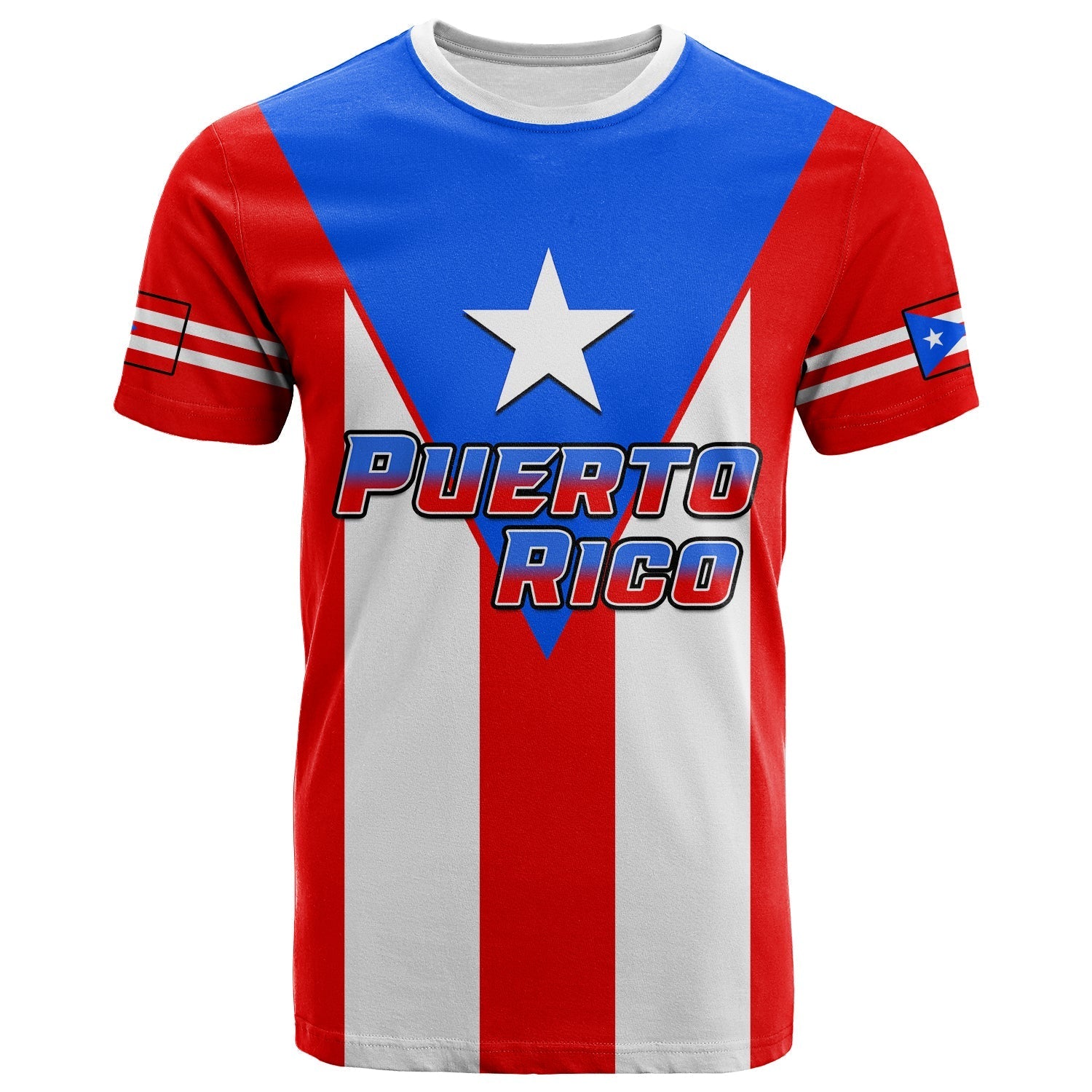 Puerto Rico T-Shirt Coat Of Arms Mix Flag Graphic Tee