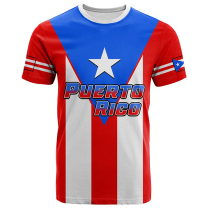 Puerto Rico T-Shirt Coat Of Arms Mix Flag Graphic Tee