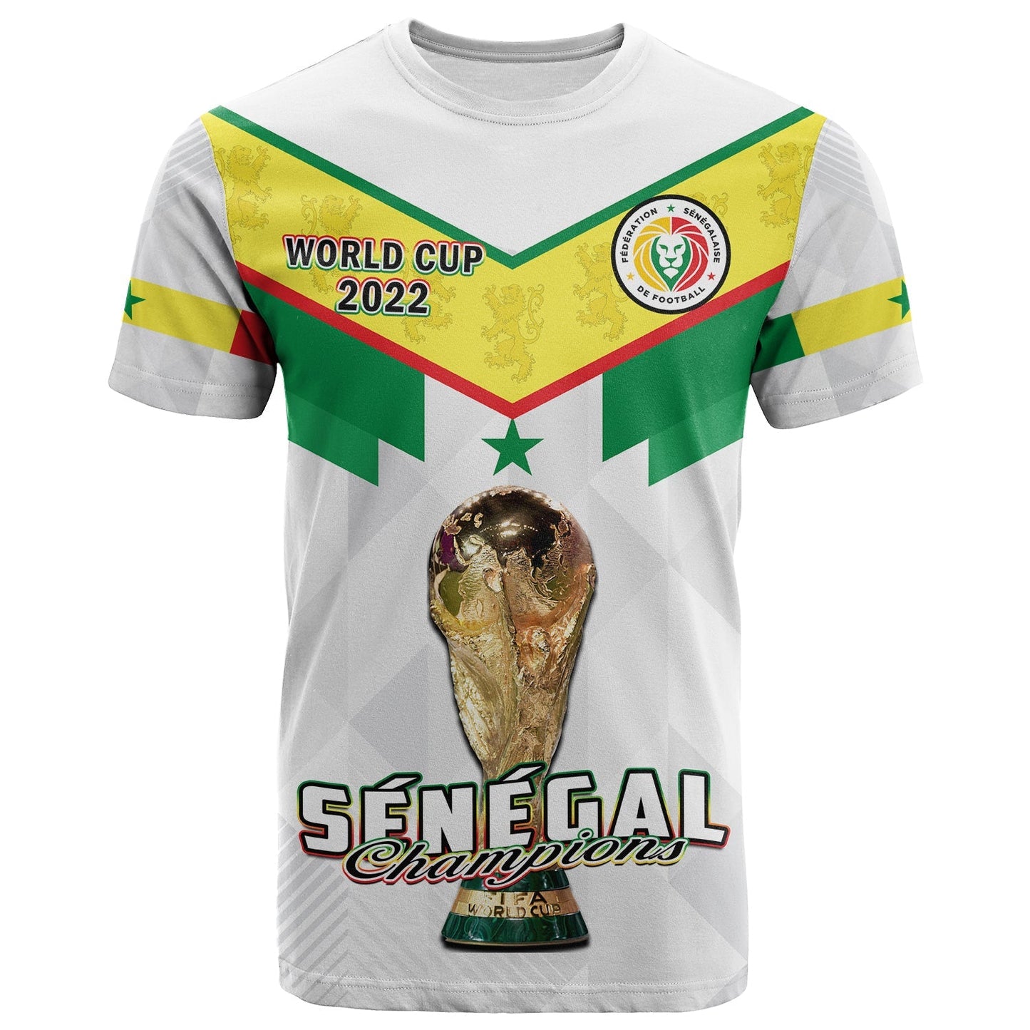 Senegal Football T-Shirt Champions WC 2022 Graphic Tee