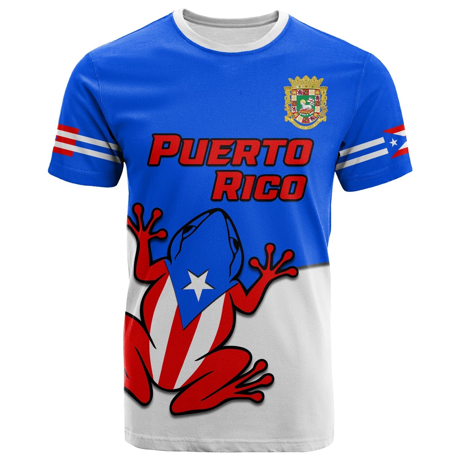 Custom Puerto Rico T-Shirt Coqui Frog Simple Style Graphic Tee