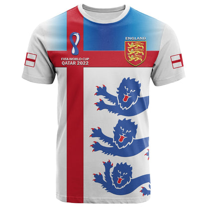 England Football T-Shirt Three Lions Champions World Cup 2022 Graphic Tee
