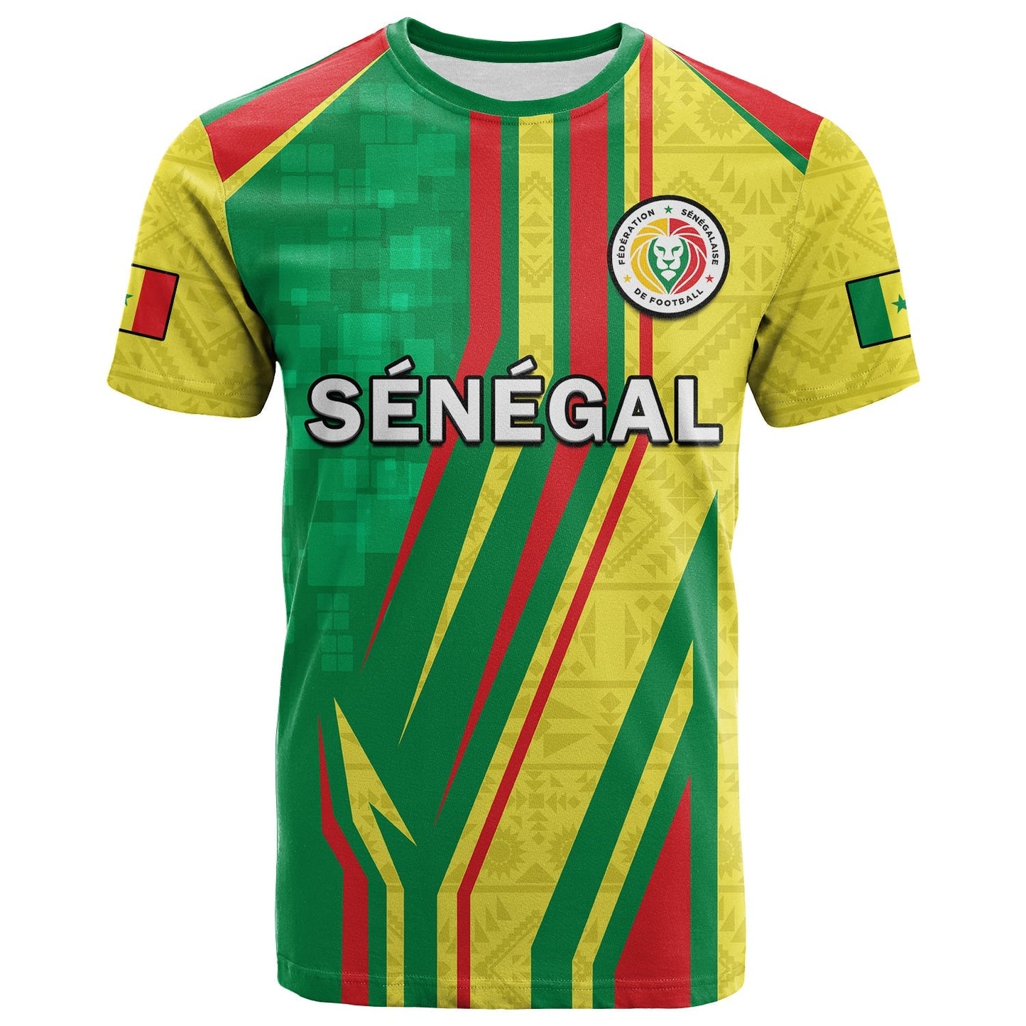 Custom Senegal Football T-Shirt Allez Les Lions Sporty Style Graphic Tee