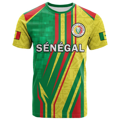 Custom Senegal Football T-Shirt Allez Les Lions Sporty Style Graphic Tee