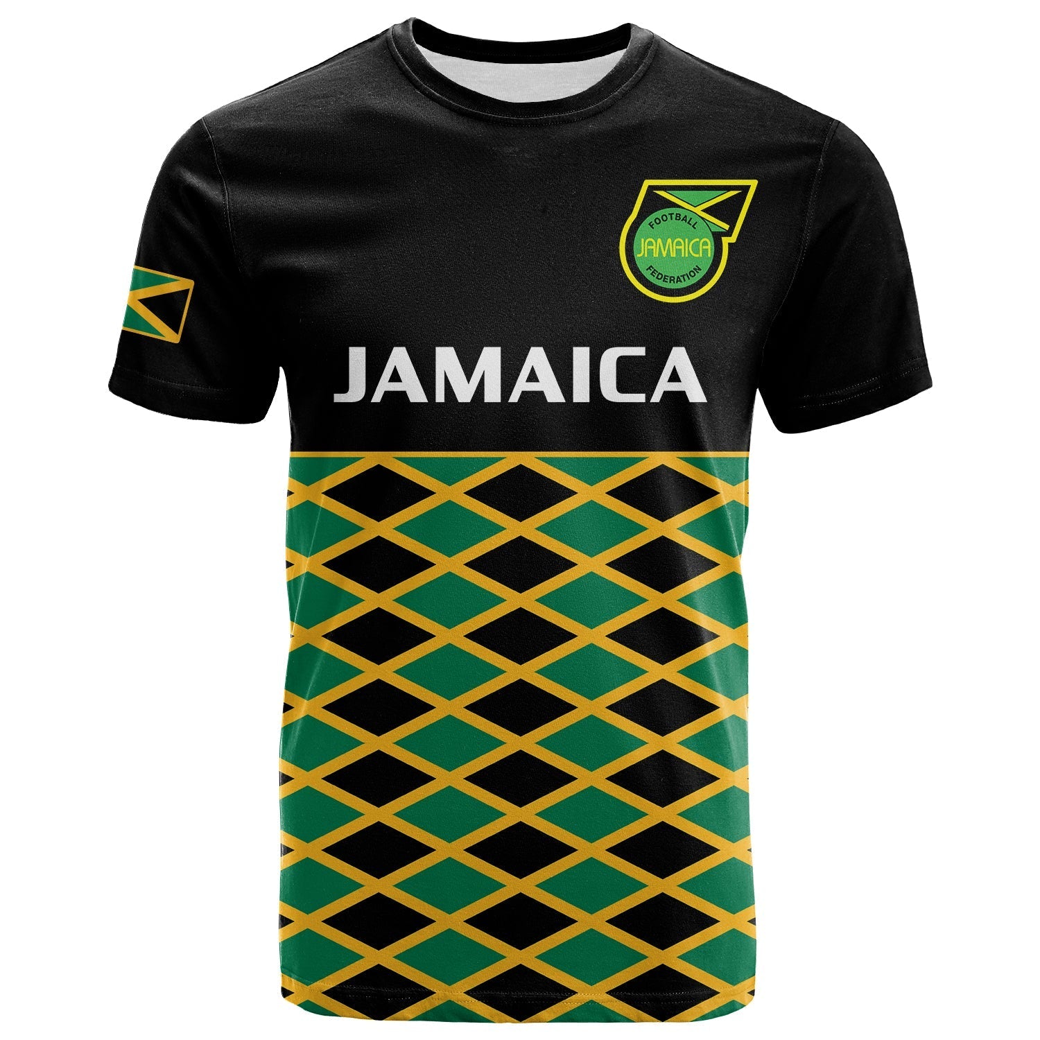 Custom Jamaica Football T-Shirt Reggae Girlz Cup Of Nations Ver.01 Graphic Tee
