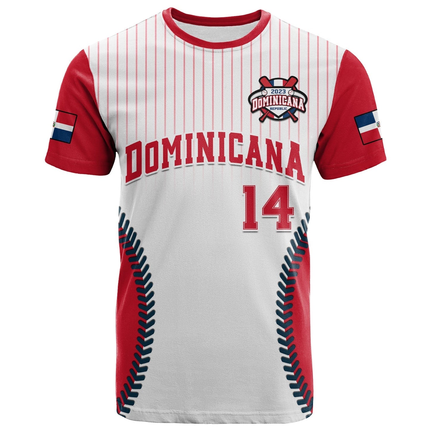 Custom Dominican Republic Baseball T-Shirt Version White Graphic Tee