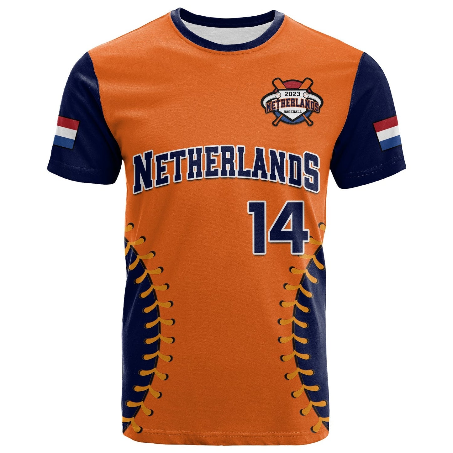 Custom Netherlands Baseball T-Shirt Sporty Style Graphic Tee