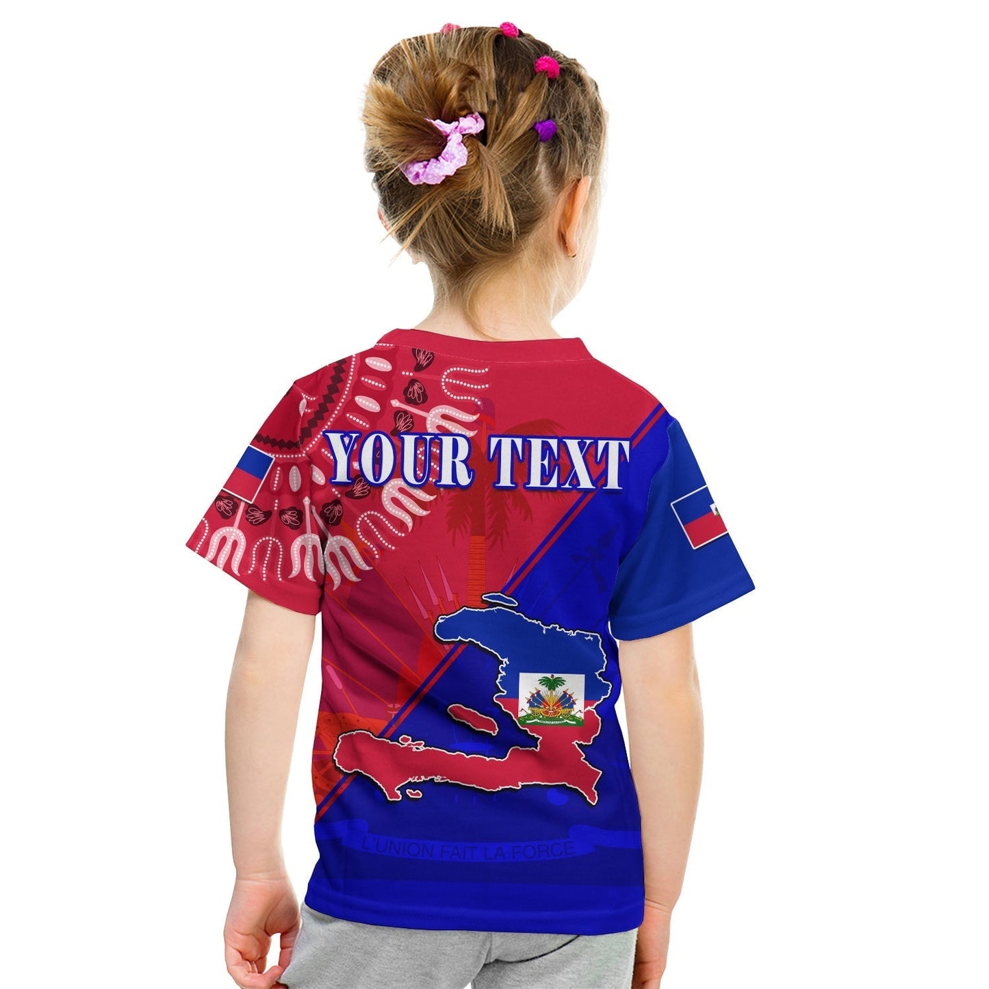 Custom Haiti T-Shirt Haiti Flag Dashiki Simple Style Graphic Tee