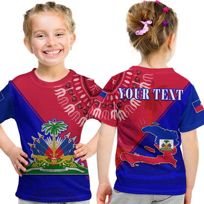 Custom Haiti T-Shirt Haiti Flag Dashiki Simple Style Graphic Tee