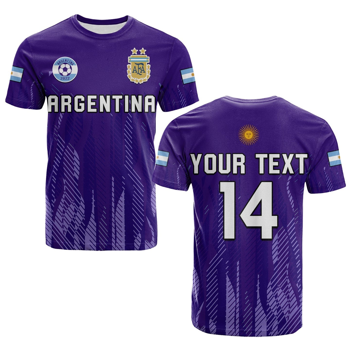 Custom Argentina Football T-Shirt Vamos La Albiceleste 2022 Newest Style Graphic Tee