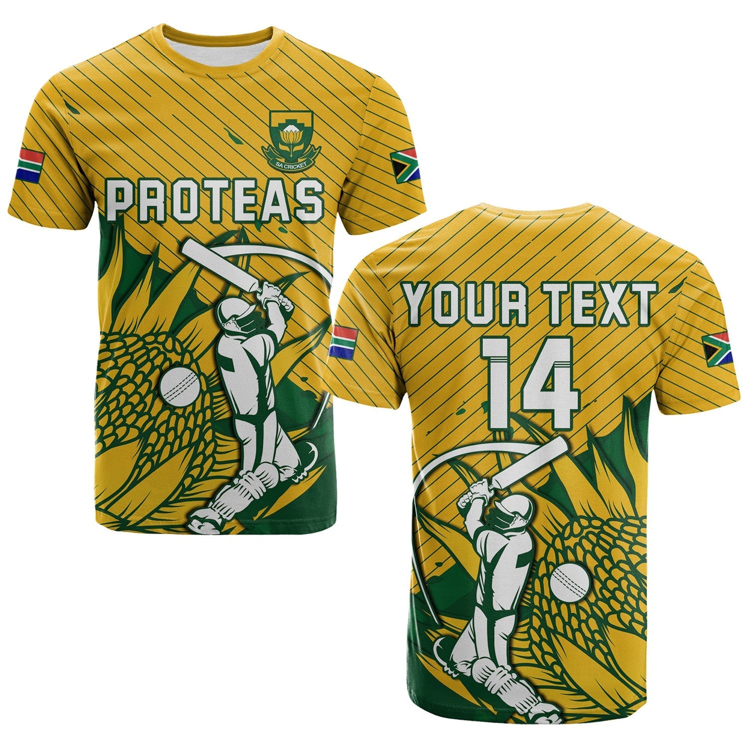Custom South Africa Cricket T-Shirt Go Proteas Unique Style Graphic Tee