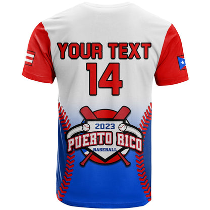 Custom Puerto Rico T-Shirt Baseball Sporty Version Graphic Tee