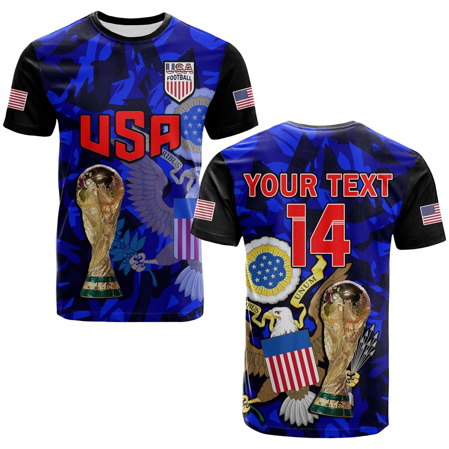 Custom USA Football T-Shirt The Yanks Champions WC 2022 Graphic Tee