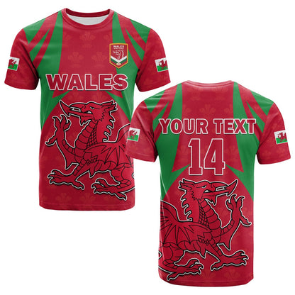Custom Wales Rugby T-Shirt The Dragons National Team Come On Cymru Graphic Tee