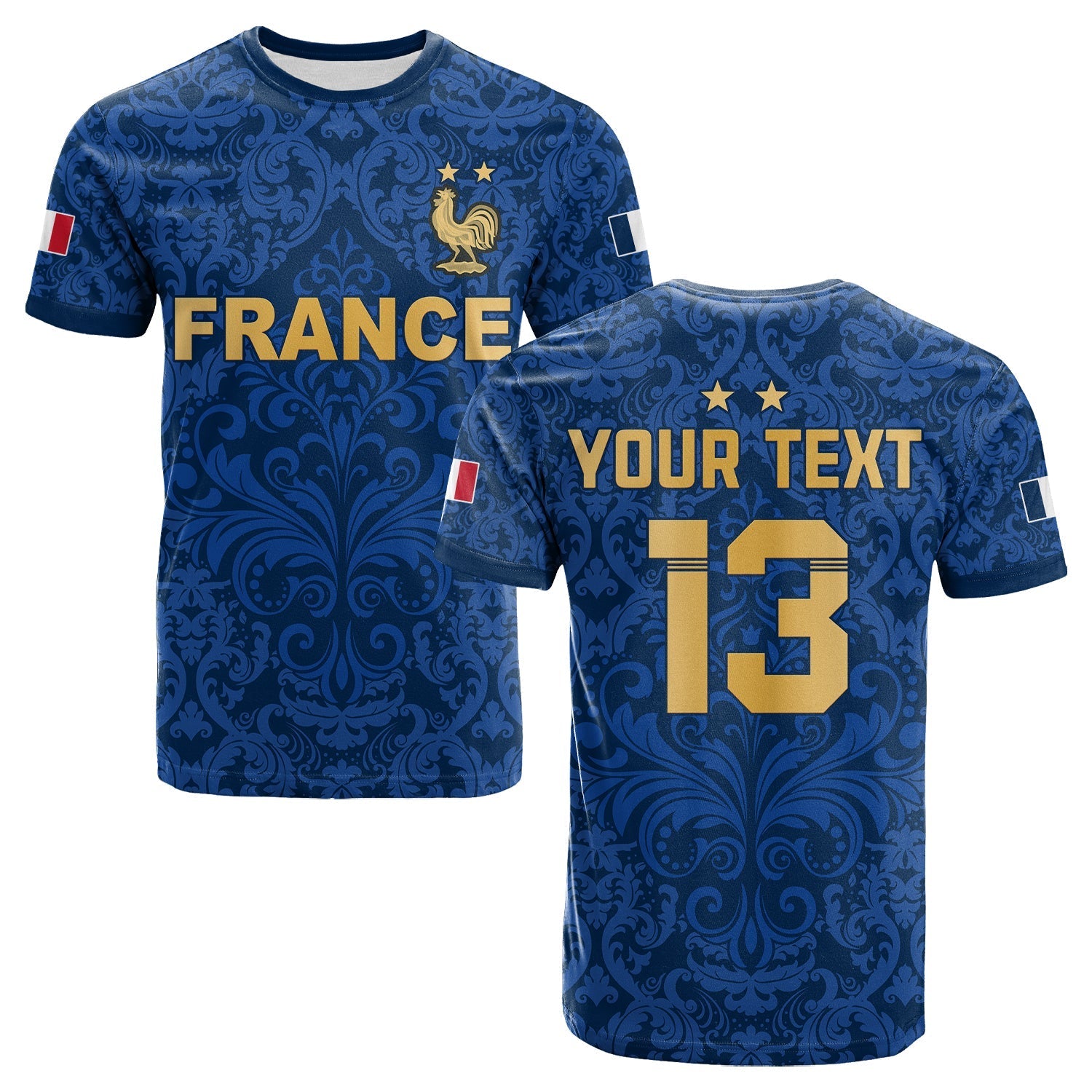 Custom France Football T-Shirt Elegant Lily World Cup Les Bleus Le Champion Graphic Tee