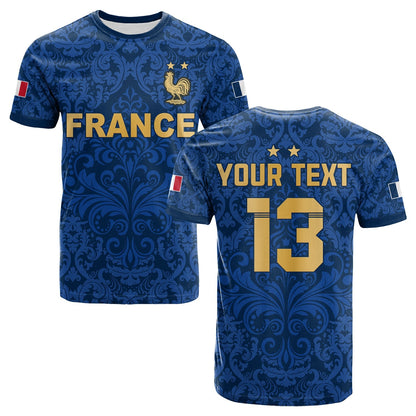 Custom France Football T-Shirt Elegant Lily World Cup Les Bleus Le Champion Graphic Tee