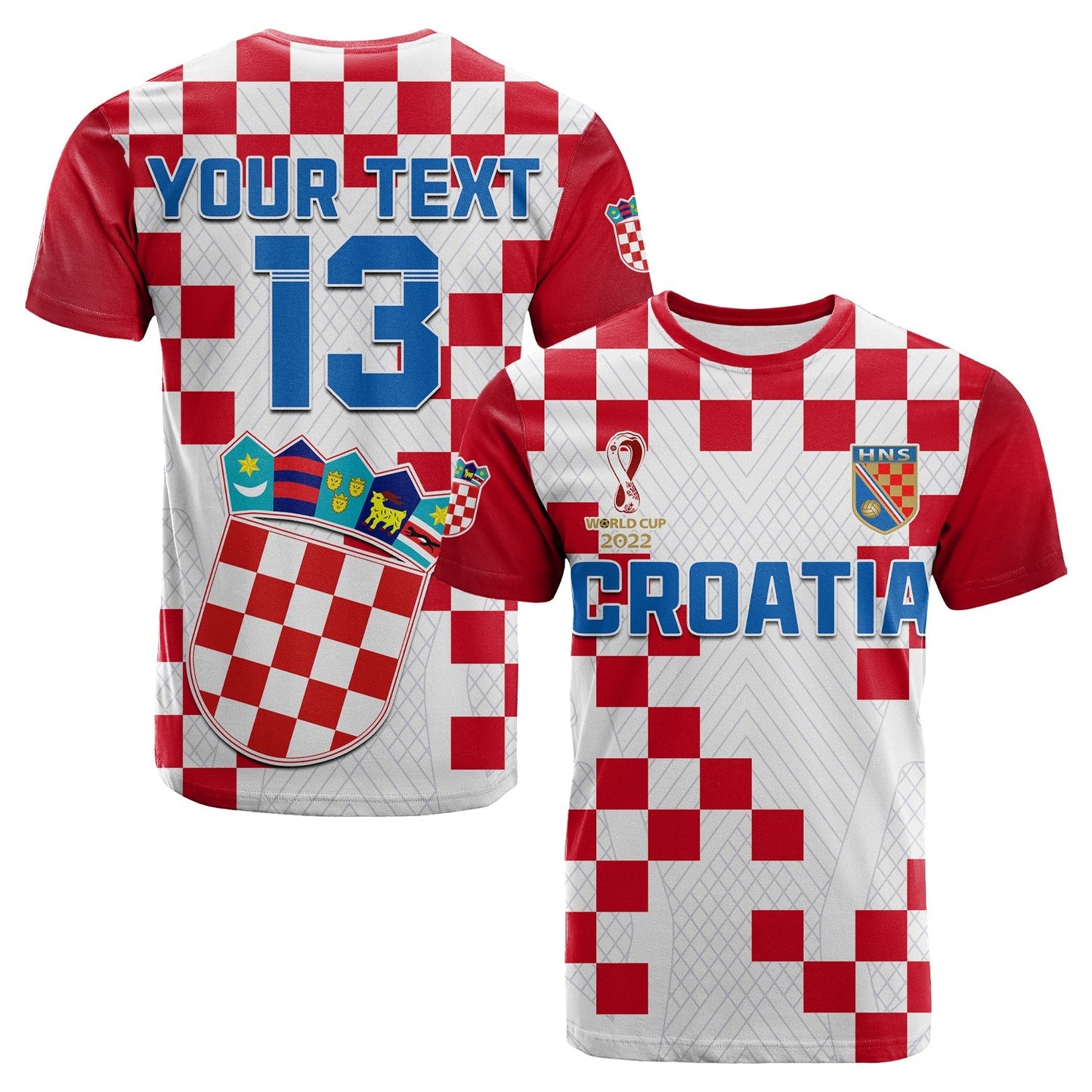 Custom Croatia Football T-Shirt Vatreni Hrvatska Champions 2022 World Cup Graphic Tee