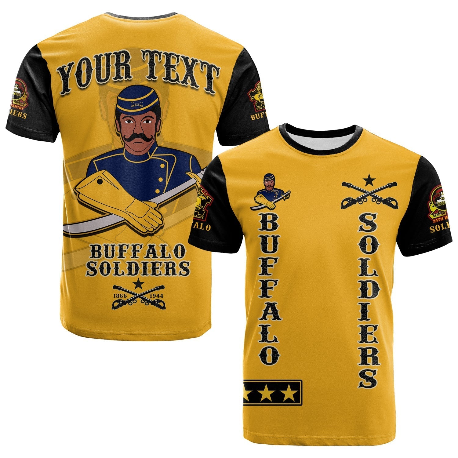 Custom Buffalo Soldiers T-Shirt Motorcycle BSMC Club Graphic Tee