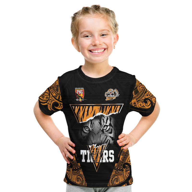 Papua New Guinea Lae Snax Tigers T-Shirt Polynesian Tiger Face Graphic Tee