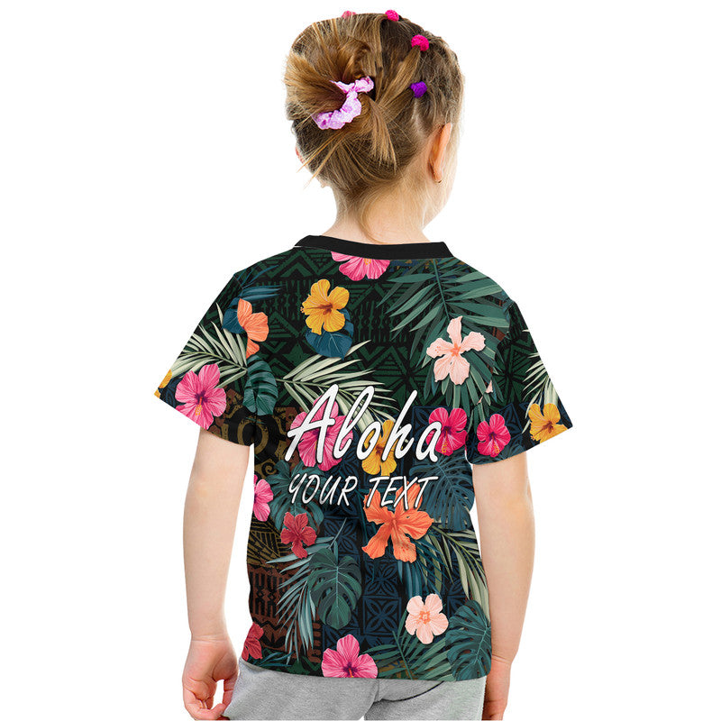 Custom Hawaii T-Shirt Tribal Elements And Hibiscus Version Graphic Tee