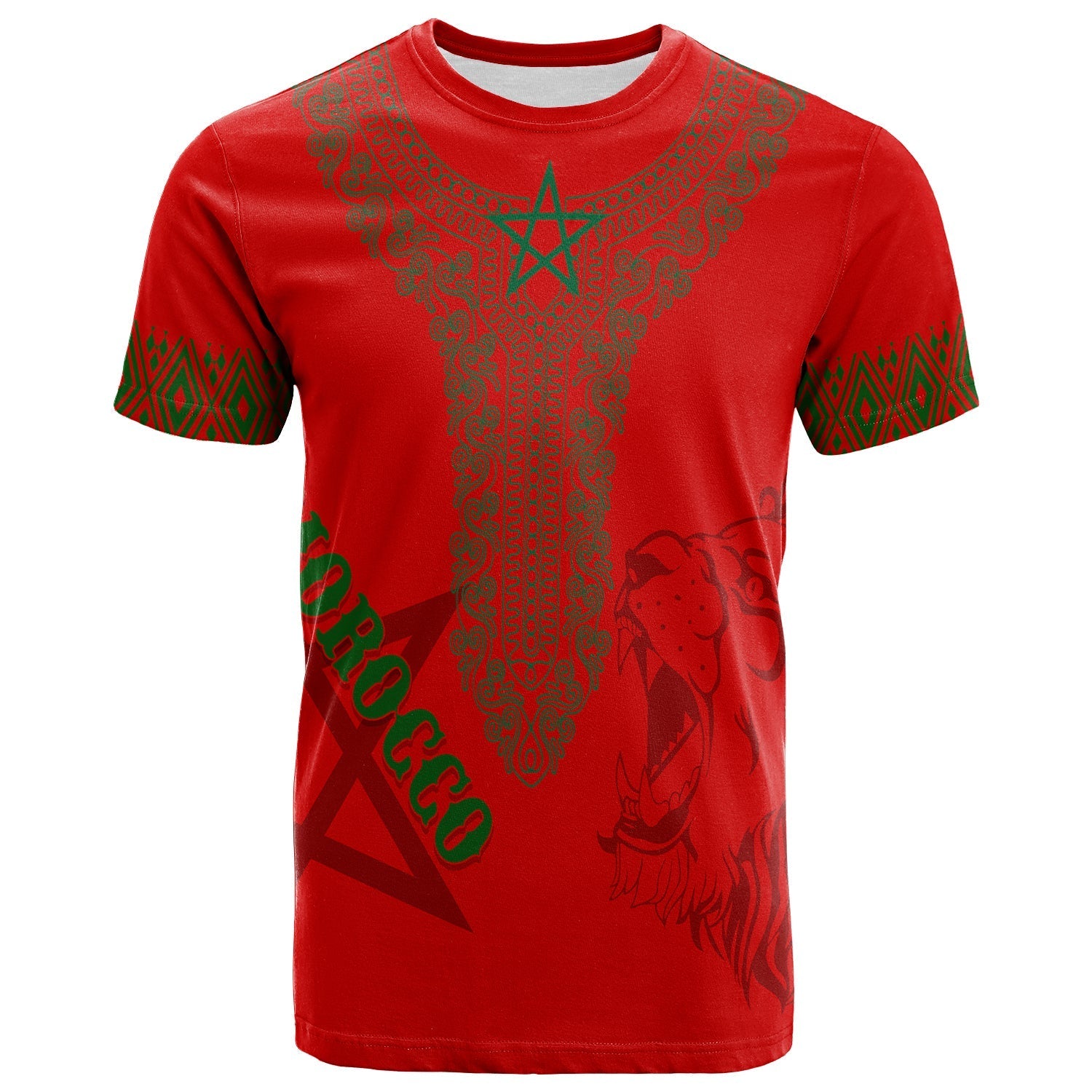 Personalised Morocco Soccer World Cup 2022 T-Shirt Kaftan Style Graphic Tee