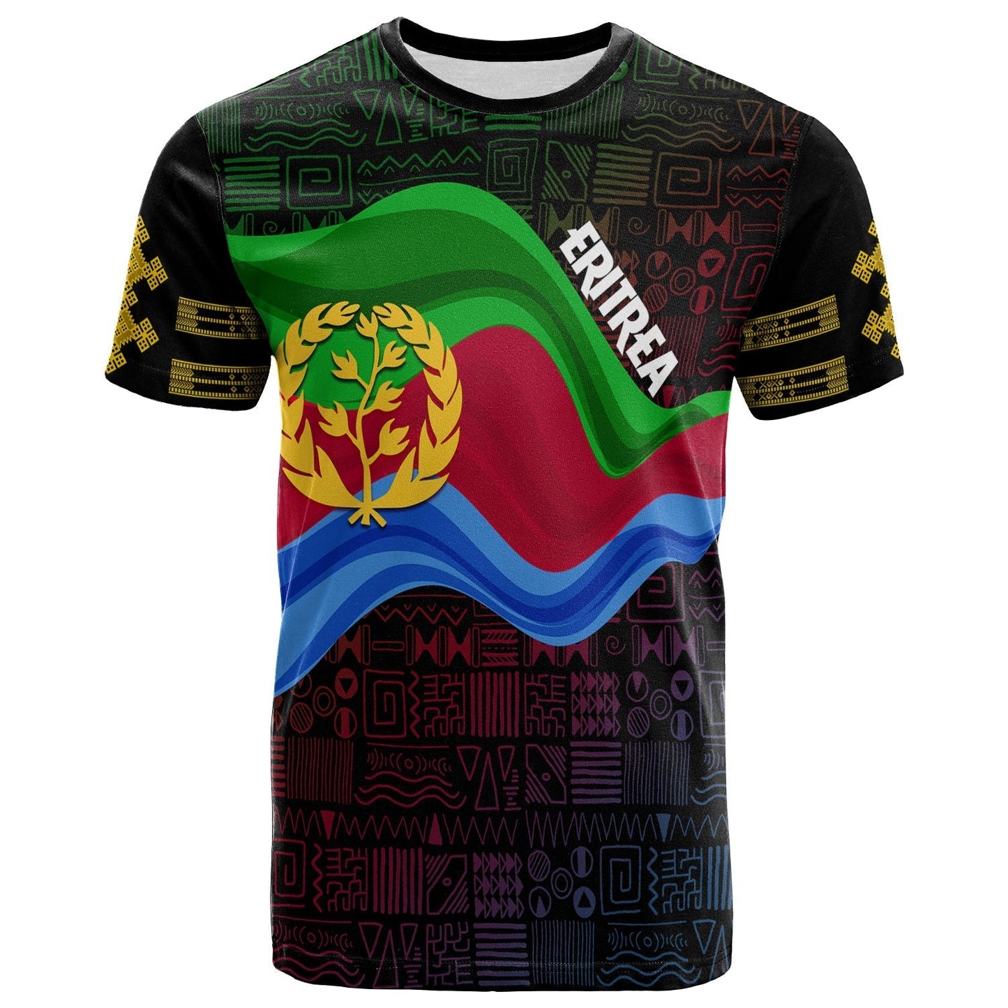 Eritrea Independence Day T-Shirt Ethnic African Pattern Black Graphic Tee