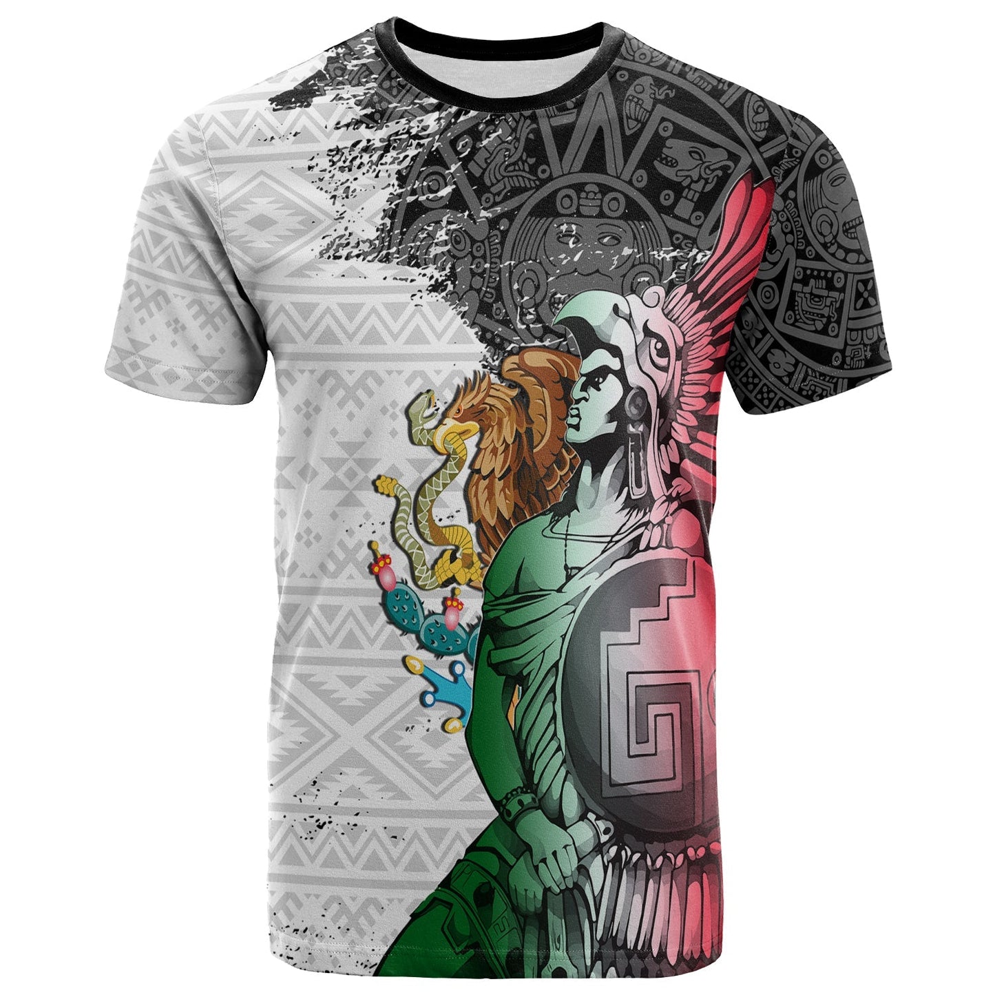 Custom Mexican Tribal Aztec Warriors T-Shirt Eagle Warriors Graphic Tee