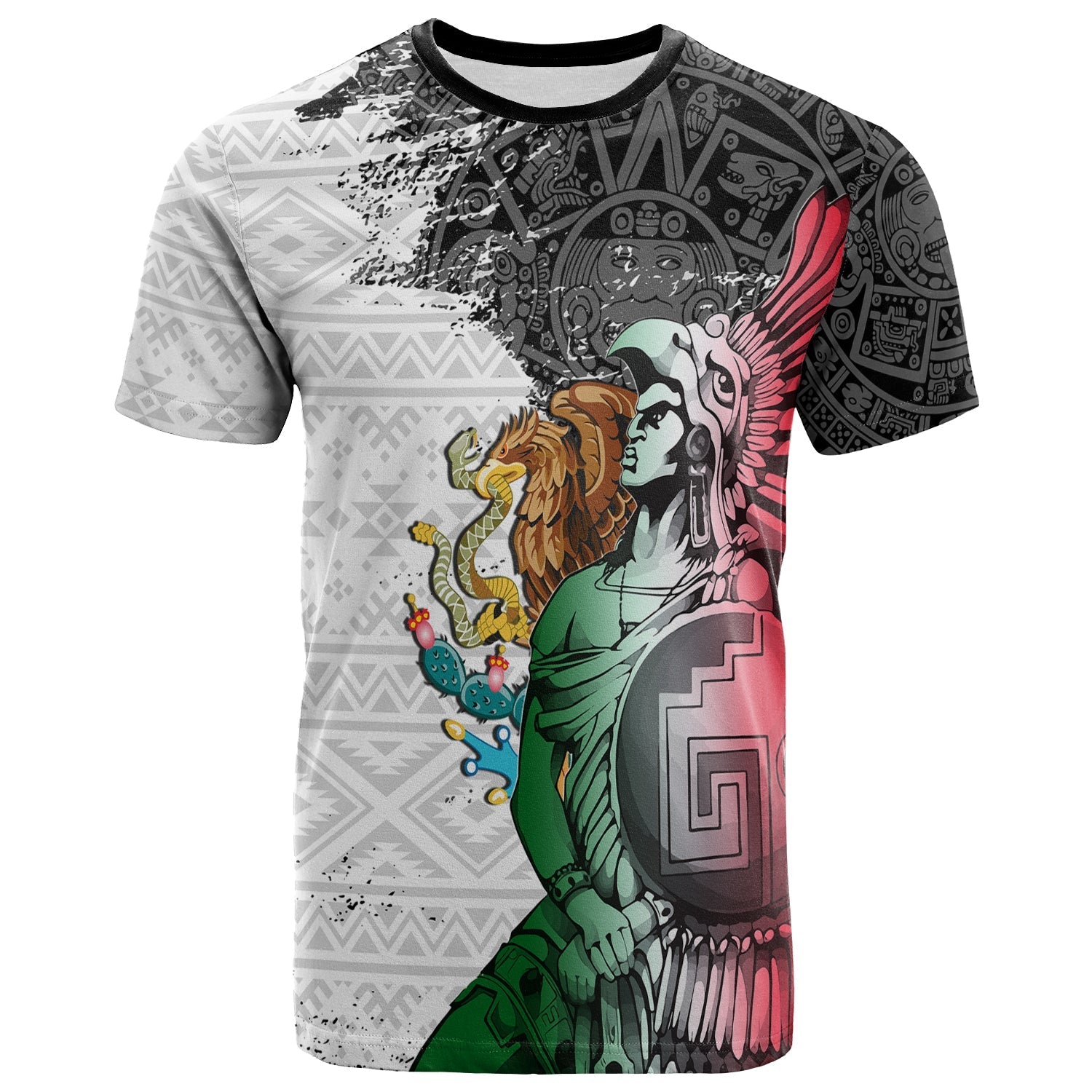 Custom Mexican Tribal Aztec Warriors T-Shirt Eagle Warriors Graphic Tee