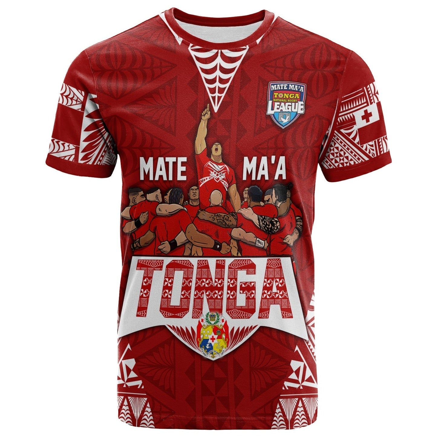 Personalised Tonga Rugby T-Shirt Mate Ma'a Tonga Warriors Graphic Tee