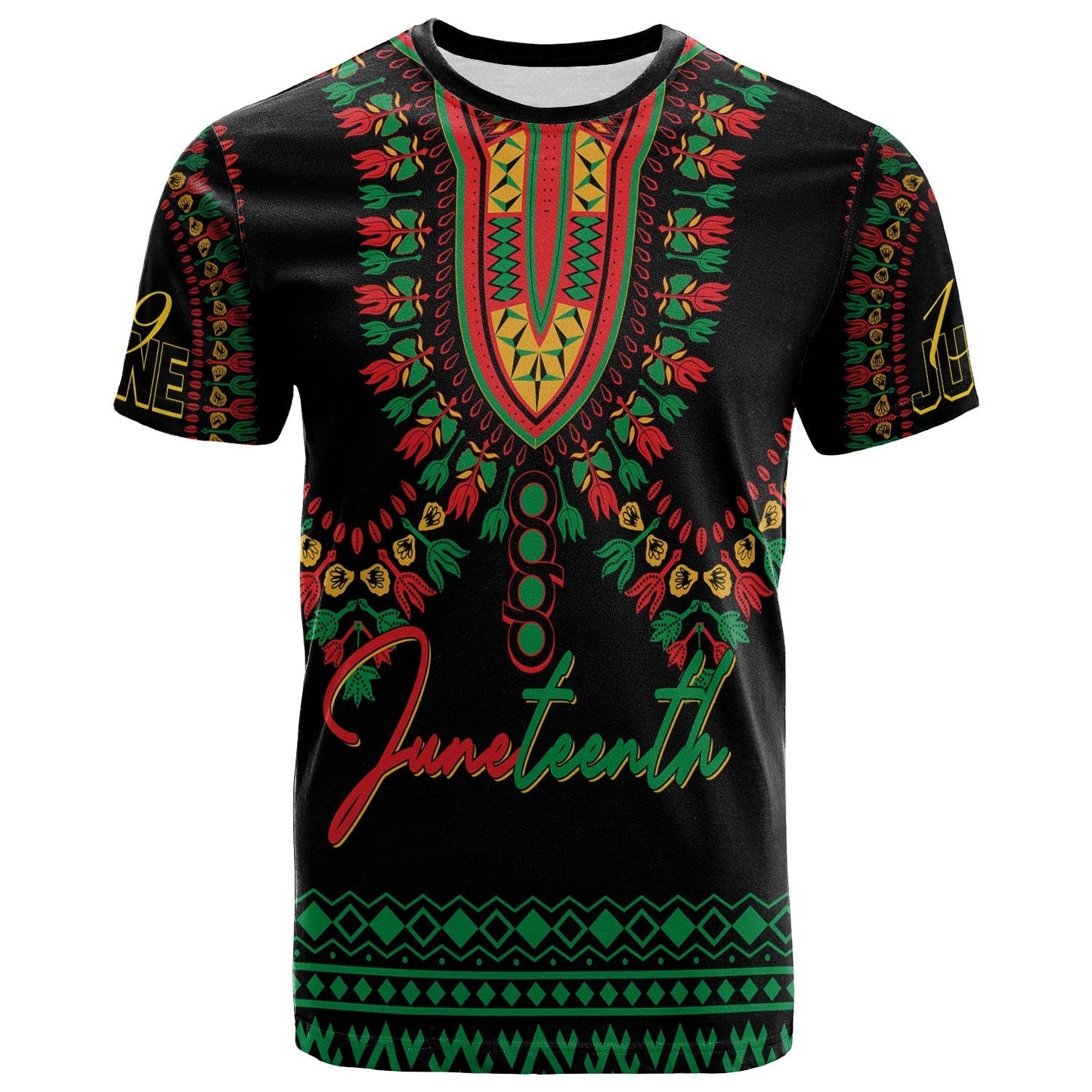 Juneteenth Dashiki Personalised T-Shirt Freedom United Pan African Flag Graphic Tee