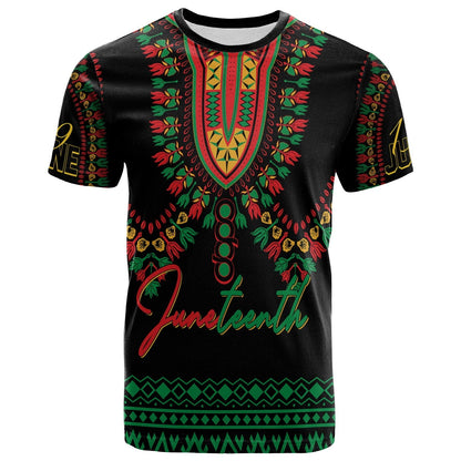 Juneteenth Dashiki Personalised T-Shirt Freedom United Pan African Flag Graphic Tee