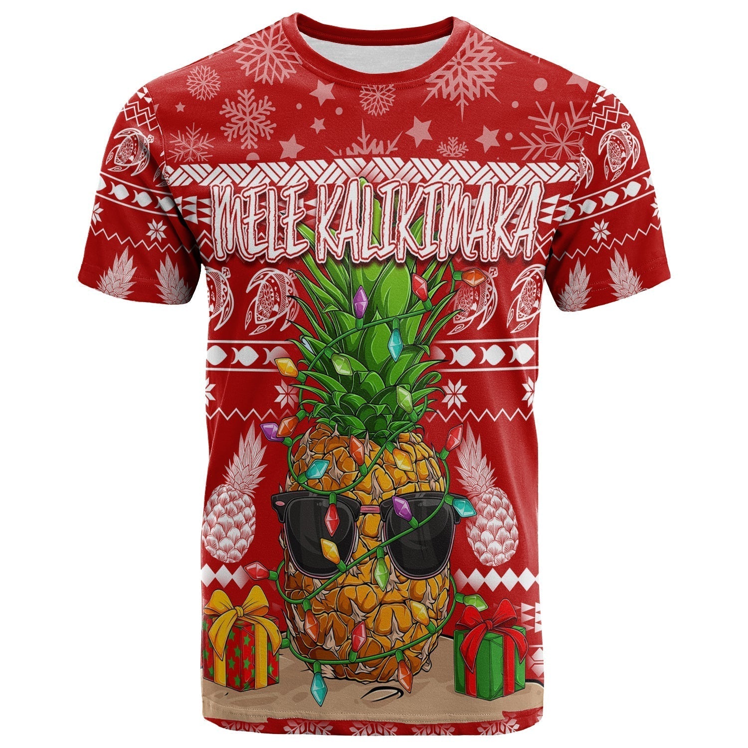 Hawaii Christmas T-Shirt Mele Kalikimaka Pineapple Graphic Tee